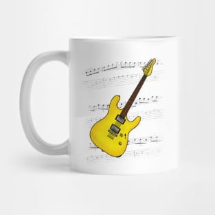 Guitar Tab Electric Guitarist Music Notation Musician (Yellow) Mug